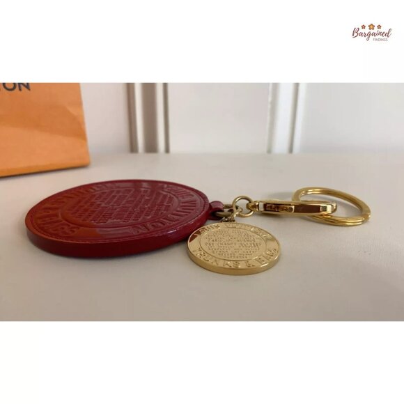 Authentic LOUIS VUITTON Red Gold Trunks & Bags Key Chain Bag Charms - Picture 11 of 12